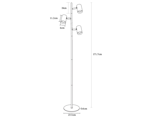 white floor reading lamp